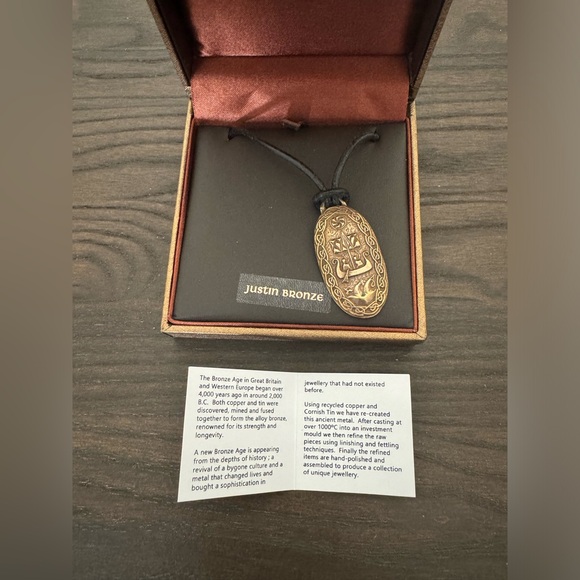 Brand New In Box St Justin bronze Pendant Necklace - Picture 3 of 5